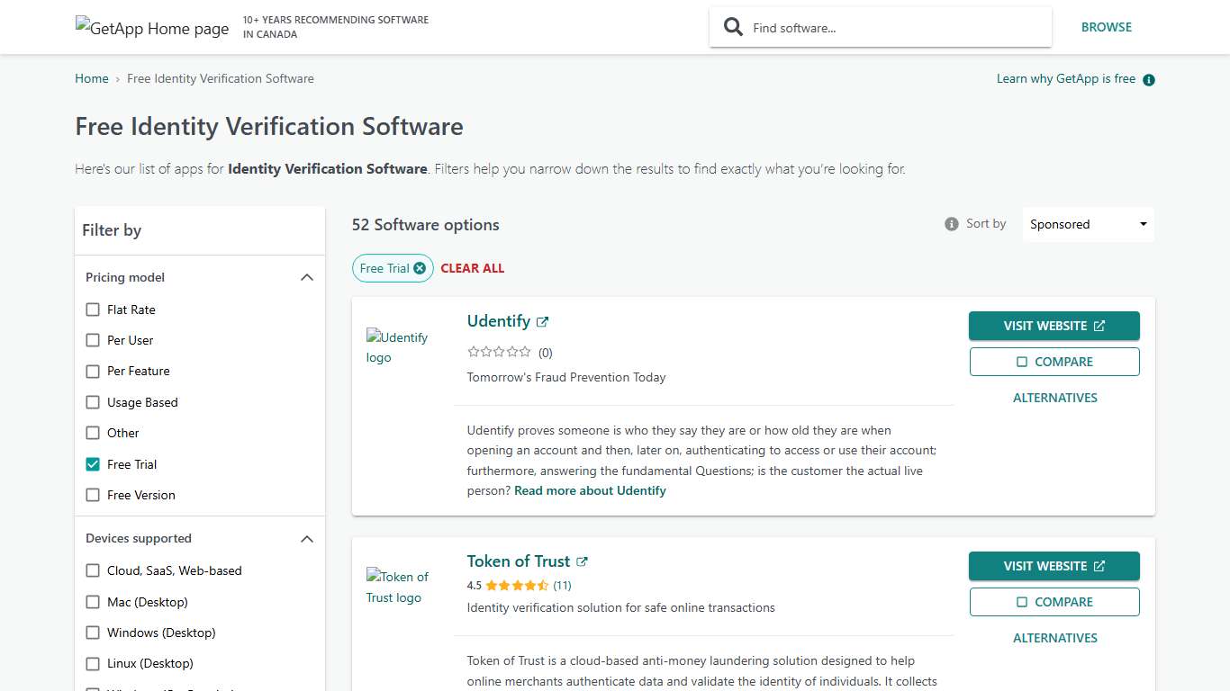 Top Free Identity Verification Software Applications and Tools GetApp Canada 2026